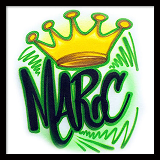 Crown Name Design * Airbrushed T-shirt * Your Name * You Choose Color