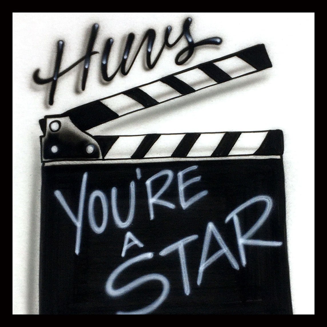 Airbrush T-Shirt * You're a Star * Clapperboard * Personalized * Custom * Gift