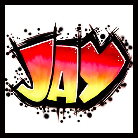 Block Name Design *Airbrushed  T-shirt * Your Name * You Choose Color