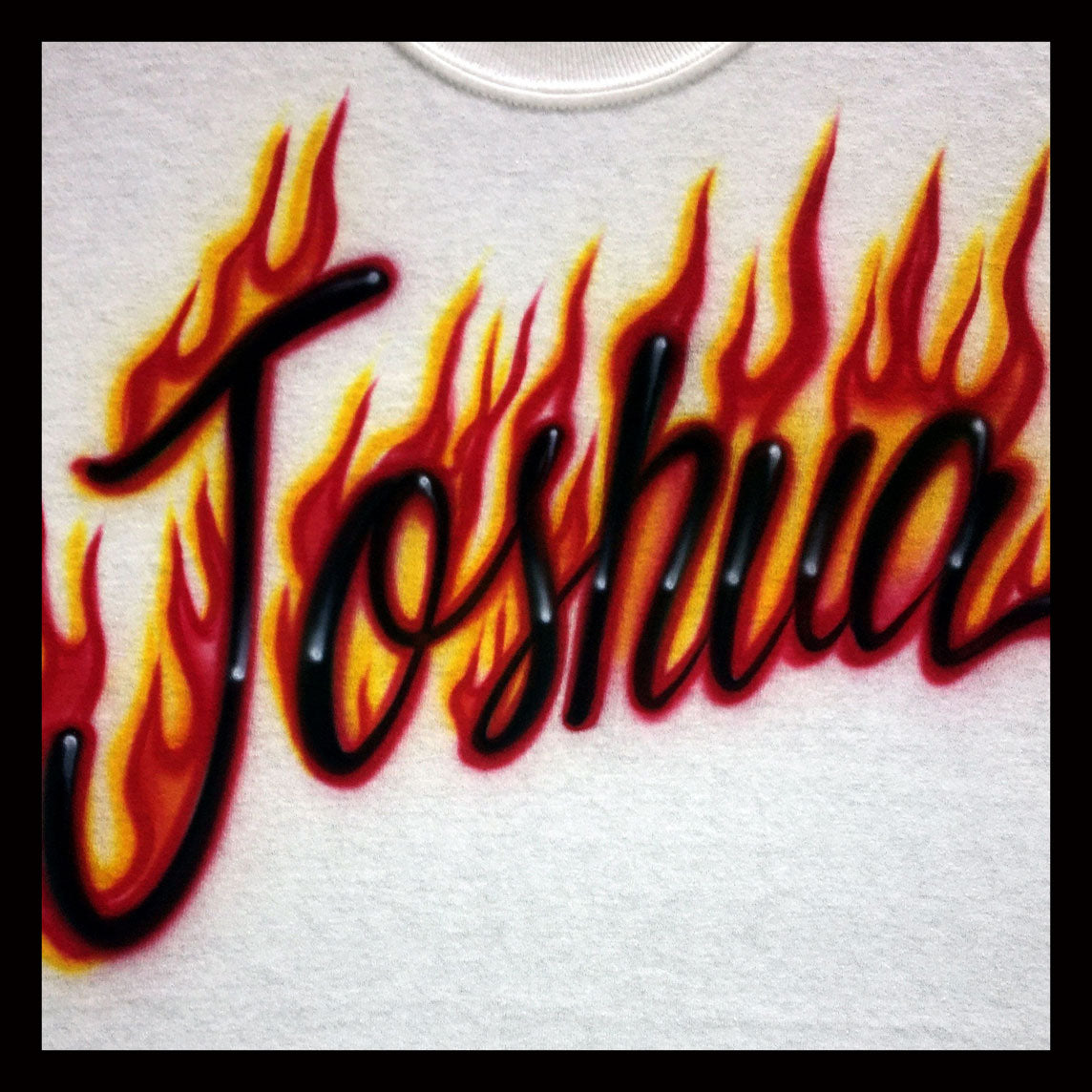 Airbrush T-Shirt - Flames - Name - One Word