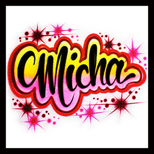 Airbrushed T-shirt  * Name * Word with outline * You Choose Color(s)