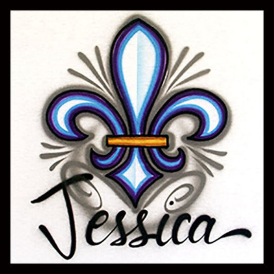 Airbrush T-shirt * Fleur De Lis * Your Name * You Choose Color