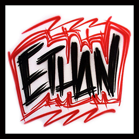 Airbrush T-shirt - Your name in scratch lettering - graffiti-style artwork 