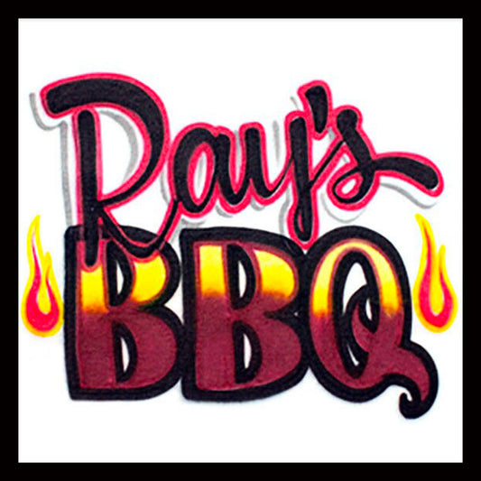 BBQ Design *Airbrushed  T-shirt * Hoodie * Your Name * You Choose Color