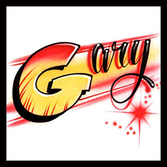 Block-Script Name Design * Airbrushed T-shirt * Your Name * You Choose Color