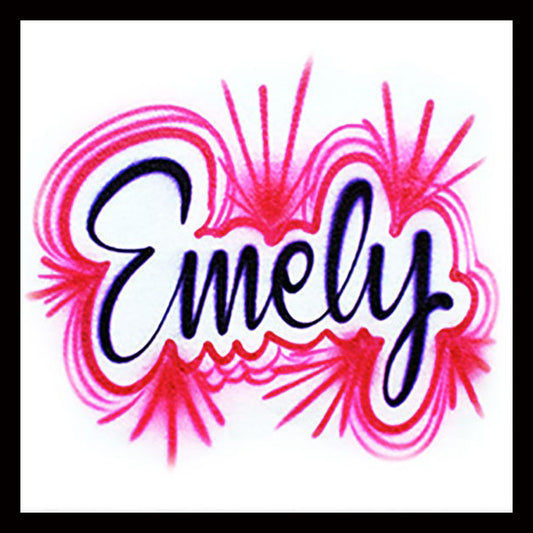 Script Name Design * Airbrushed T-shirt * Your Name * You Choose Color