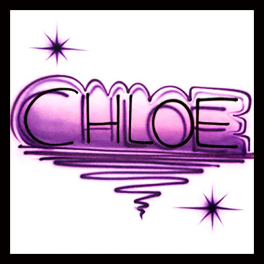 Print Name Design * Airbrushed T-shirt * Your Name * You Choose Color