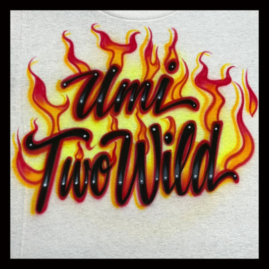 Airbrush T-Shirt * Flames * Two Lines * Fire * You Choose Color * Blaze *