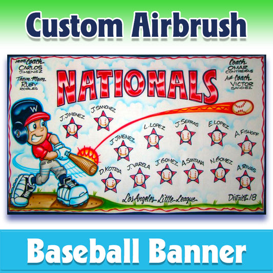 Airbrush Baseball Banner - Nationals -1004