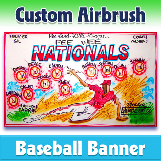 Airbrush Baseball Banner - Nationals -1008