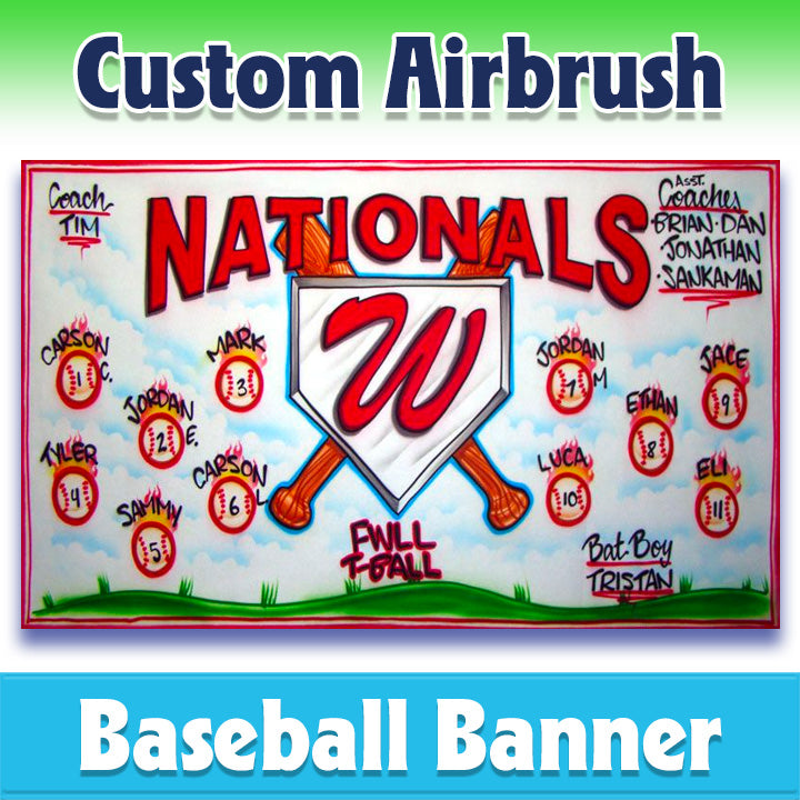 Airbrush Baseball Banner - Nationals -1009