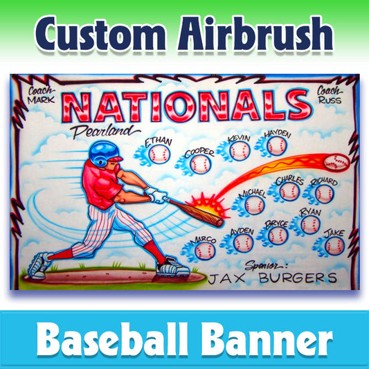 Airbrush Baseball Banner - Nationals -1010