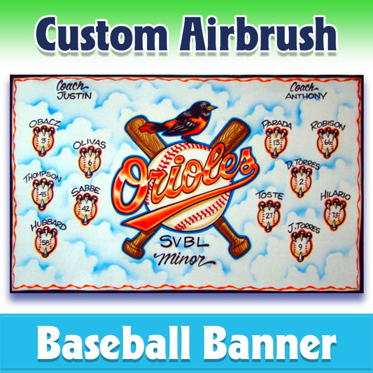 Airbrush Baseball Banner - Orioles -1003