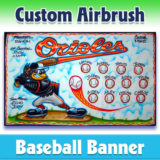 Airbrush Baseball Banner - Orioles -1004