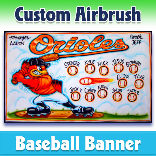Airbrush Baseball Banner - Orioles -1010