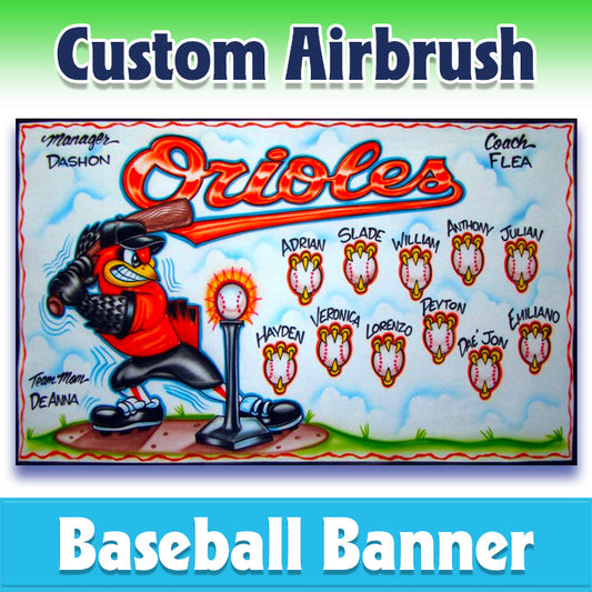Airbrush Baseball Banner - Orioles -1011