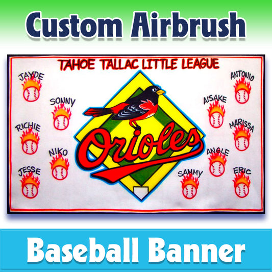 Airbrush Baseball Banner - Orioles -1012