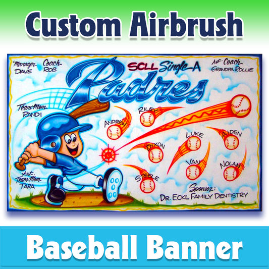Airbrush Baseball Banner - Padres -1001