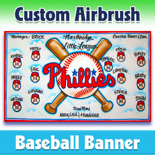 Airbrush Baseball Banner - Phillies -1001