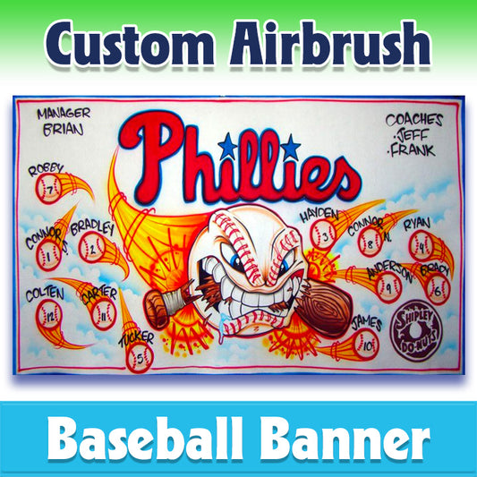 Airbrush Baseball Banner - Phillies -1002