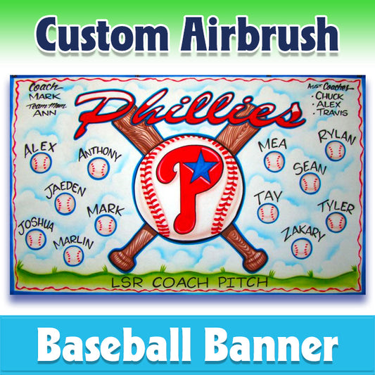 Airbrush Baseball Banner - Phillies -1003