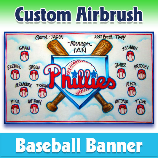 Airbrush Baseball Banner - Phillies -1004