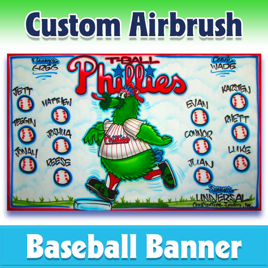 Airbrush Baseball Banner - Phillies -1005