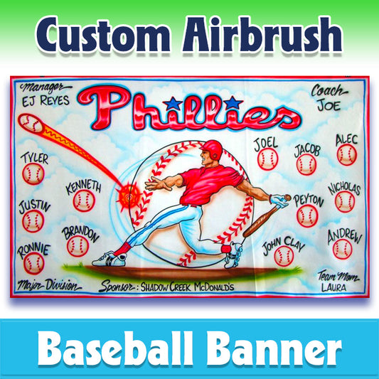 Airbrush Baseball Banner - Phillies -1006
