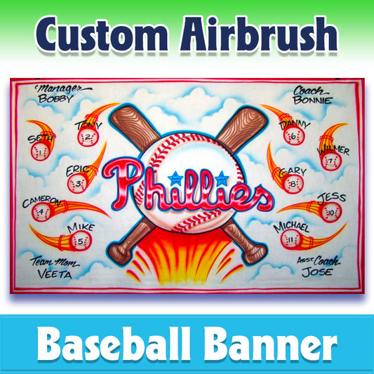 Airbrush Baseball Banner - Phillies -1007