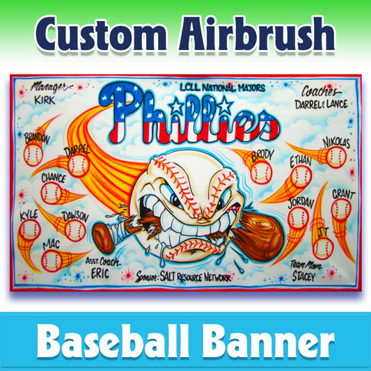 Airbrush Baseball Banner - Phillies -1008