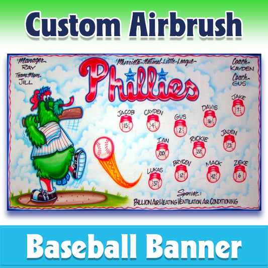 Airbrush Baseball Banner - Phillies -1009