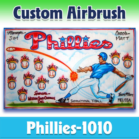 Airbrush Baseball Banner - Phillies -1010