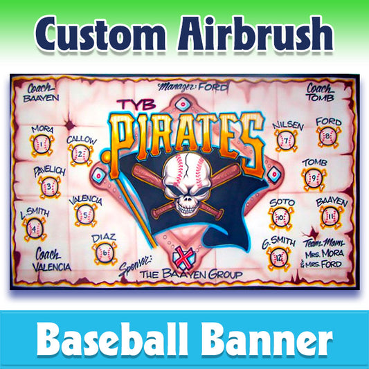 Airbrush Baseball Banner - Pirates -1001