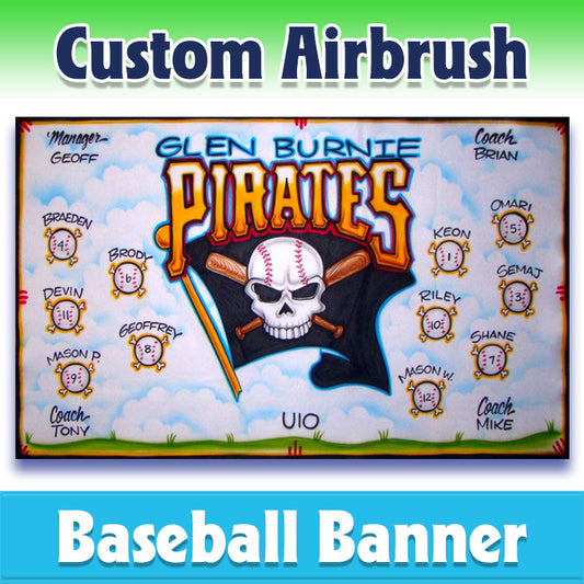 Airbrush Baseball Banner - Pirates -1002