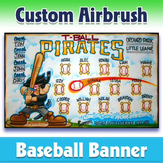 Airbrush Baseball Banner - Pirates -1003