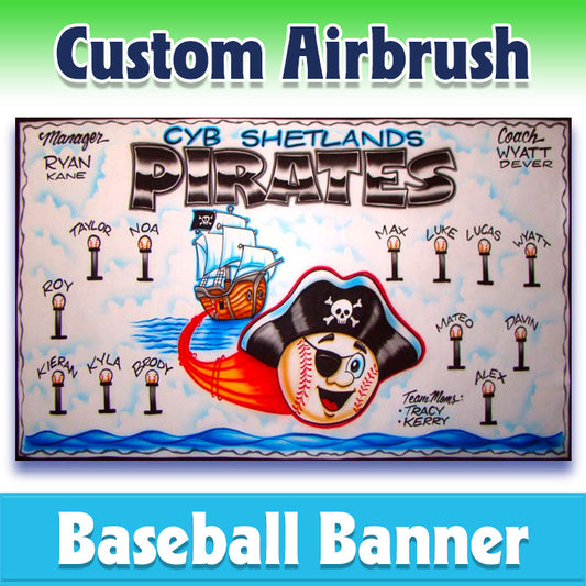 Airbrush Baseball Banner - Pirates -1004