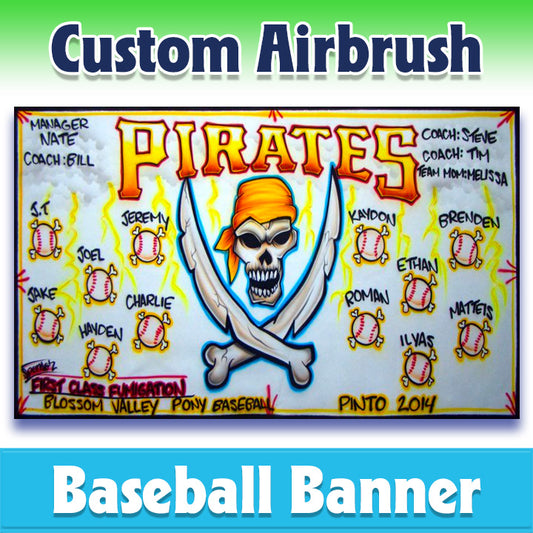 Airbrush Baseball Banner - Pirates -1005