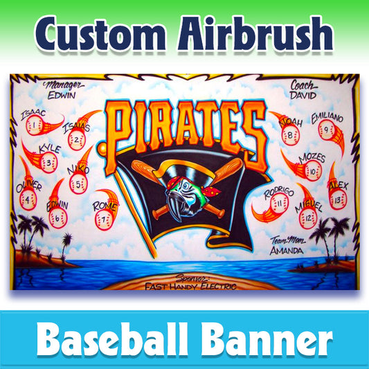 Airbrush Baseball Banner - Pirates -1006