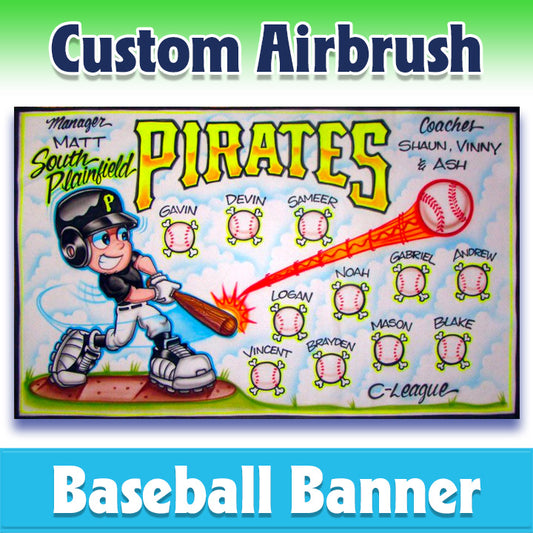 Airbrush Baseball Banner - Pirates -1007