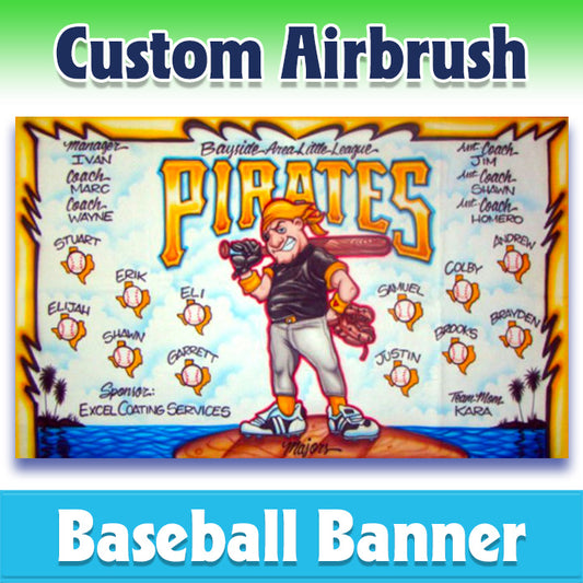 Airbrush Baseball Banner - Pirates -1008