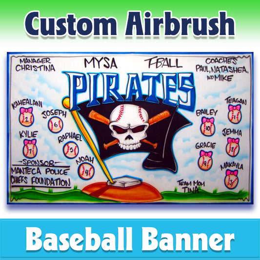 Airbrush Baseball Banner - Pirates -1009