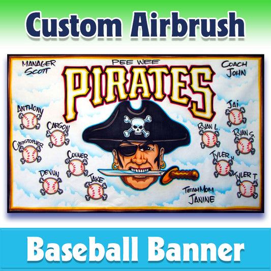 Airbrush Baseball Banner - Pirates -1010
