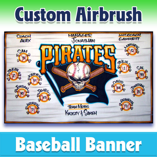 Airbrush Baseball Banner - Pirates -1012