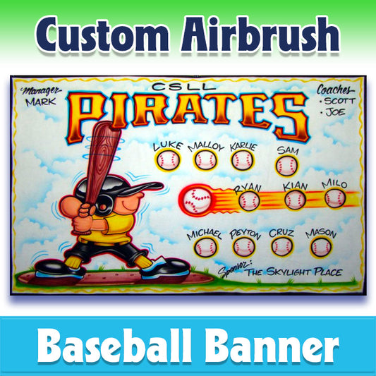 Airbrush Baseball Banner - Pirates -1013