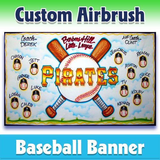 Airbrush Baseball Banner - Pirates -1014