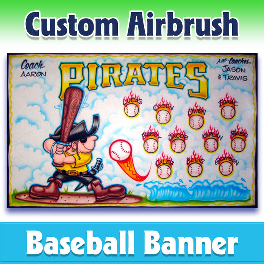 Airbrush Baseball Banner - Pirates -1015