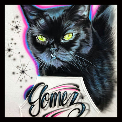 Airbrush T-shirt - Pet Portrait - Cat - You choose colors