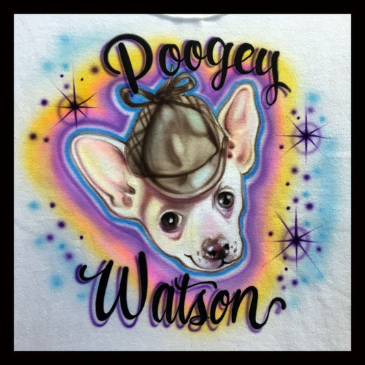 Airbrush T-shirt - Pet Portrait - Custom T-shirt - Pet Name