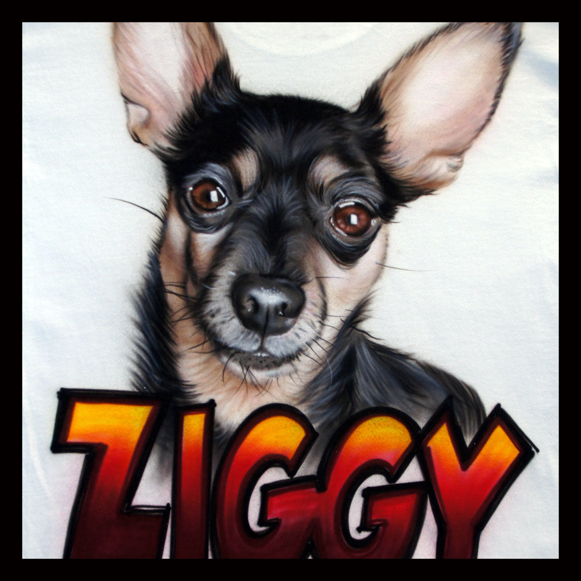 Airbrush T-shirt - Pet Portrait - You Choose Name and Colors