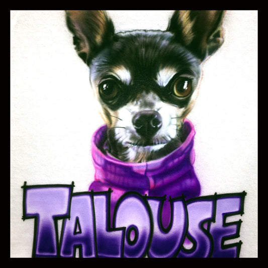 Airbrush T-shirt - Pet Portrait - Custom T-shirt - Pet Name